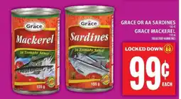 Food Basics Grace or AA Sardines / Grace Mackerel offer