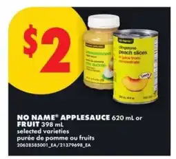 No Frills NO NAME APPLESAUCE or FRUIT offer