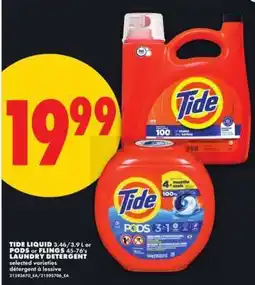 No Frills Tide Liquid or Pods + Flings Laundry Detergent offer