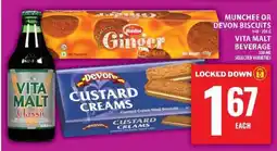 Food Basics Munchee or Devon Biscuits / Vita Malt Beverage offer
