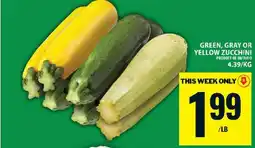 Food Basics Green, Gray or Yellow Zucchini offer