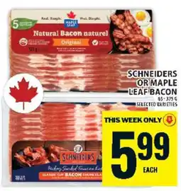 Food Basics SCHNEIDERS OR MAPLE LEAF BACON offer