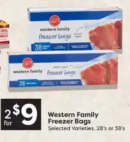 Quality Foods Western Family Freezer Bags offer