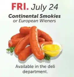 Quality Foods Continental Smokies or European Wieners offer