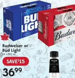 Sobeys Liquor Budweiser or Bud Light offer