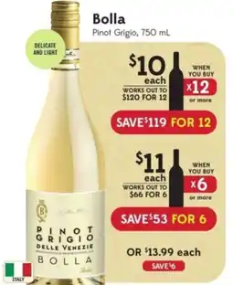Sobeys Liquor Bolla Pinot Grigio offer
