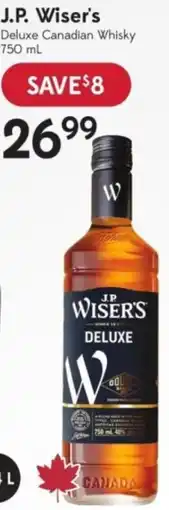 Sobeys Liquor J.P. Wiser's Deluxe Canadian Whisky offer