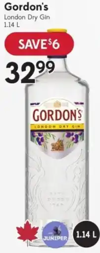 Sobeys Liquor Gordon's London Dry Gin offer