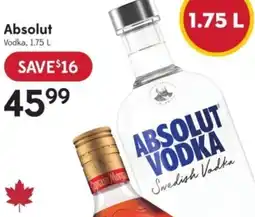 Sobeys Liquor Absolut Vodka offer