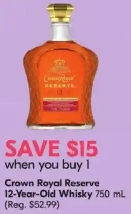 Sobeys Liquor Crown Royal Reserve 12-Year-Old Whisky offer