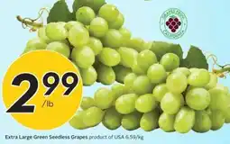 Sobeys Extra Large Green Seedless Grapes offer