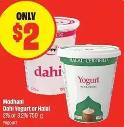 Chalo FreshCo Modhani Dahi Yogurt or Halal offer