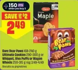 FreshCo Dare Bear Paws Ultimate Cookies or Whippet, Viva Puffs or Wagon Wheels offer