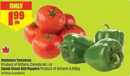 FreshCo Hothouse Tomatoes or Sweet Green Bell Peppers offer