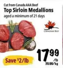 Farm Boy Cut from Canada AAA Beef Top Sirloin Medallions offer