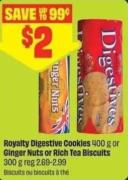 FreshCo Royalty Digestive Cookies or Ginger Nuts or Rich Tea Biscuits offer
