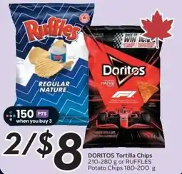 Sobeys DORITOS Tortilla Chips or RUFFLES Potato Chips offer