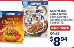 Walmart General Mills jumbo cereal offer