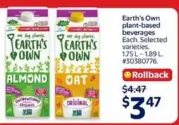Walmart Earth's Own plant-based beverages offer