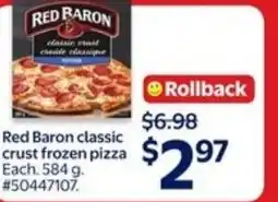 Walmart Red Baron classic crust frozen pizza offer