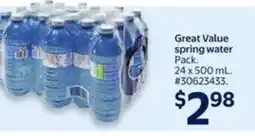Walmart Great Value spring water offer