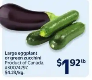 Walmart Large eggplant or green zucchini offer