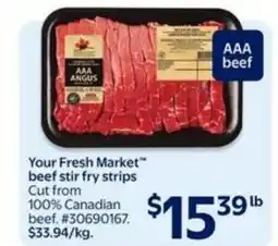 Walmart Your Fresh Market™ beef stir fry strips offer
