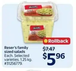 Walmart Reser's family sized salads offer