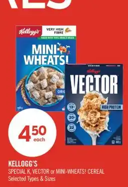 Shoppers Drug Mart KELLOGG'S SPECIAL K, VECTOR or MINI-WHEATS! CEREAL offer
