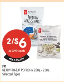 Shoppers Drug Mart PC READY-TO-EAT POPCORN 220g-250g offer