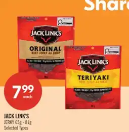 Shoppers Drug Mart JACK LINK'S JERKY offer