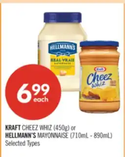 Shoppers Drug Mart KRAFT CHEEZ WHIZ (450g) or HELLMANN'S MAYONNAISE (710mL - 890mL) offer