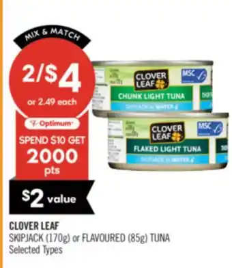 Shoppers Drug Mart CLOVER LEAF SKIPJACK (170g) or FLAVOURED (85g) TUNA offer