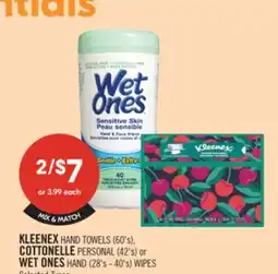 Shoppers Drug Mart KLEENEX HAND TOWELS (60's), COTTONELLE PERSONAL (42's) or WET ONES HAND (28's-40's) WIPES offer