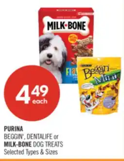 Shoppers Drug Mart PURINA BEGGIN', DENTALIFE or MILK-BONE DOG TREATS offer