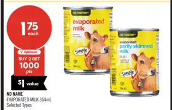 Shoppers Drug Mart NO NAME EVAPORATED MILK offer