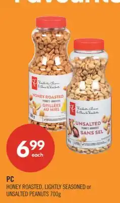 Shoppers Drug Mart PC HONEY ROASTED, LIGHTLY SEASONED or UNSALTED PEANUTS offer