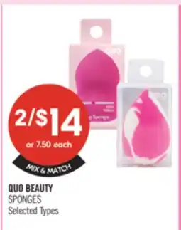 Shoppers Drug Mart QUO BEAUTY SPONGES offer