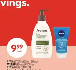 Shoppers Drug Mart NIVEA LOTIONS (500mL-625mL), AVEENO (354mL) LOTIONS or NIVEA FACIAL CLEANSERS offer