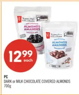 Shoppers Drug Mart PC DARK or MILK CHOCOLATE COVERED ALMONDS offer