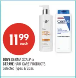 Shoppers Drug Mart DOVE DERMA SCALP or CERAVE HAIR CARE PRODUCTS offer