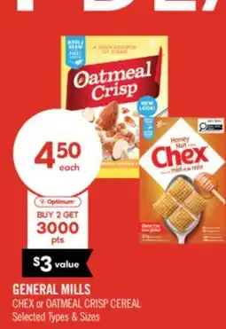 Shoppers Drug Mart General Mills Chex or Oatmeal Crisp Cereal offer