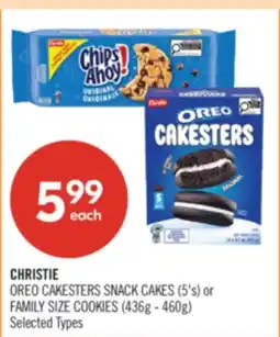 Shoppers Drug Mart CHRISTIE OREO CAKESTERS SNACK CAKES (5's) or FAMILY SIZE COOKIES (436g - 460g) offer