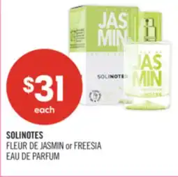 Shoppers Drug Mart SOLINOTES FLEUR DE JASMIN or FREESIA EAU DE PARFUM offer
