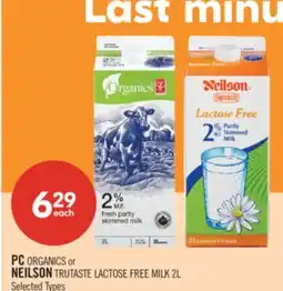 Shoppers Drug Mart PC ORGANICS or NEILSON TRUTASTE LACTOSE FREE MILK offer