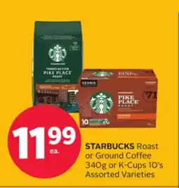 Rexall STARBUCKS Roast or Ground Coffee 340g or K-Cups 10's offer