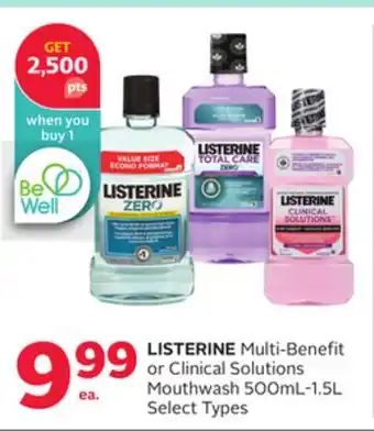 Rexall LISTERINE Multi-Benefit or Clinical Solutions Mouthwash offer
