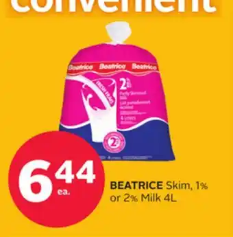 Rexall BEATRICE Skim, 1% or 2% Milk offer