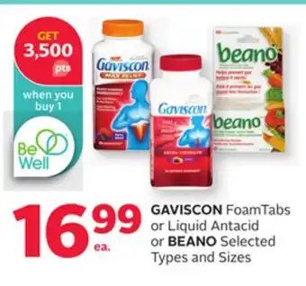 Rexall GAVISCON FoamTabs or Liquid Antacid or BEANO offer
