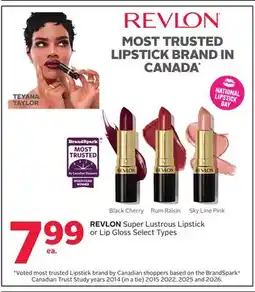 Rexall REVLON Super Lustrous Lipstick or Lip Gloss offer